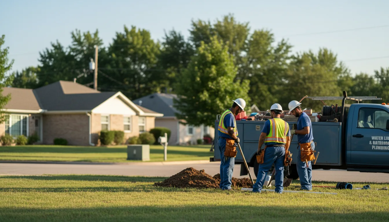 Residential water line and bathroom plumbing service in Bloomburg, TX